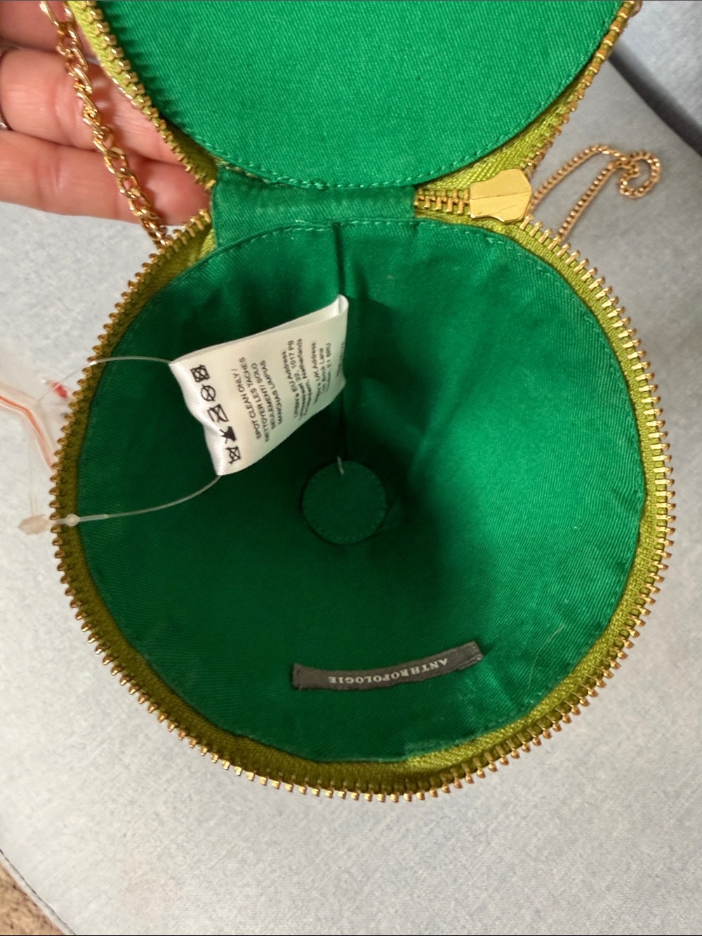 Anthropologie Beaded Martini Glass Crossbody Bag - Green with Red Accents - Picture 4 of 6